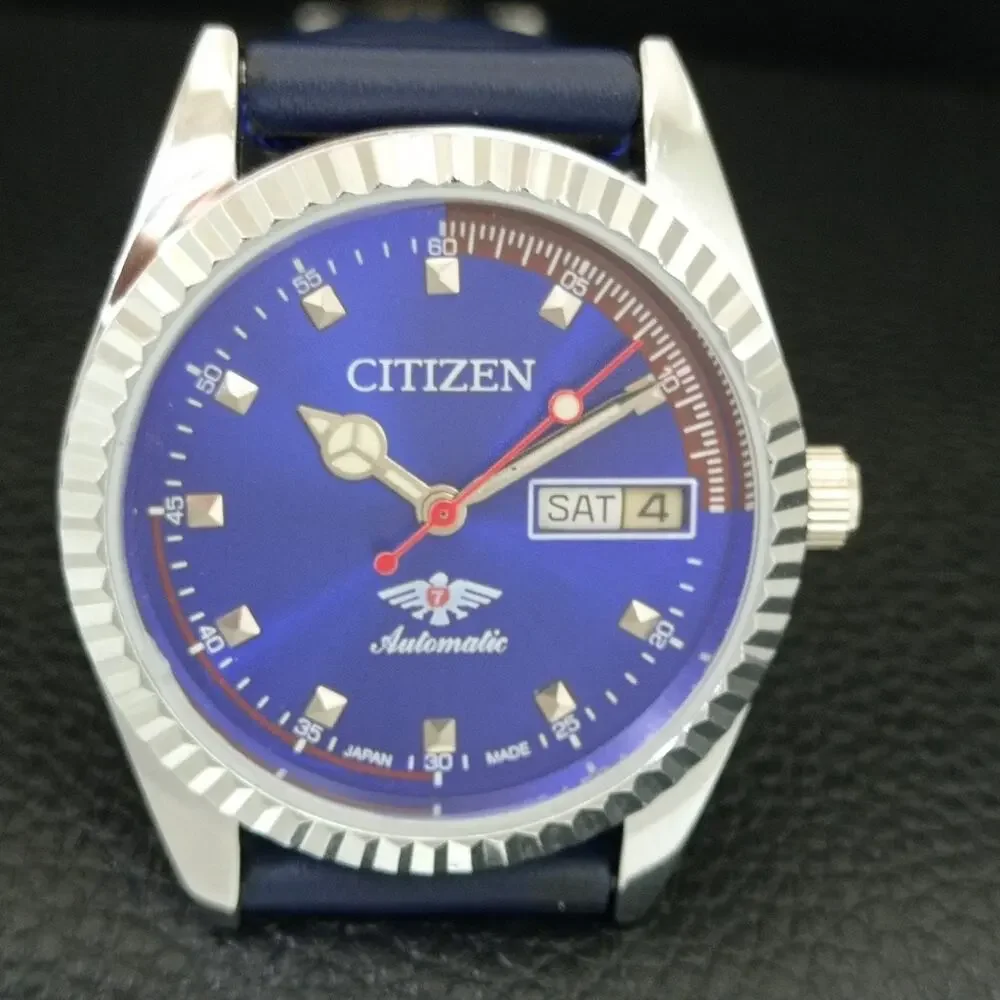 Citizen Blue Dial Men's Automatic Watch with Silver Case
